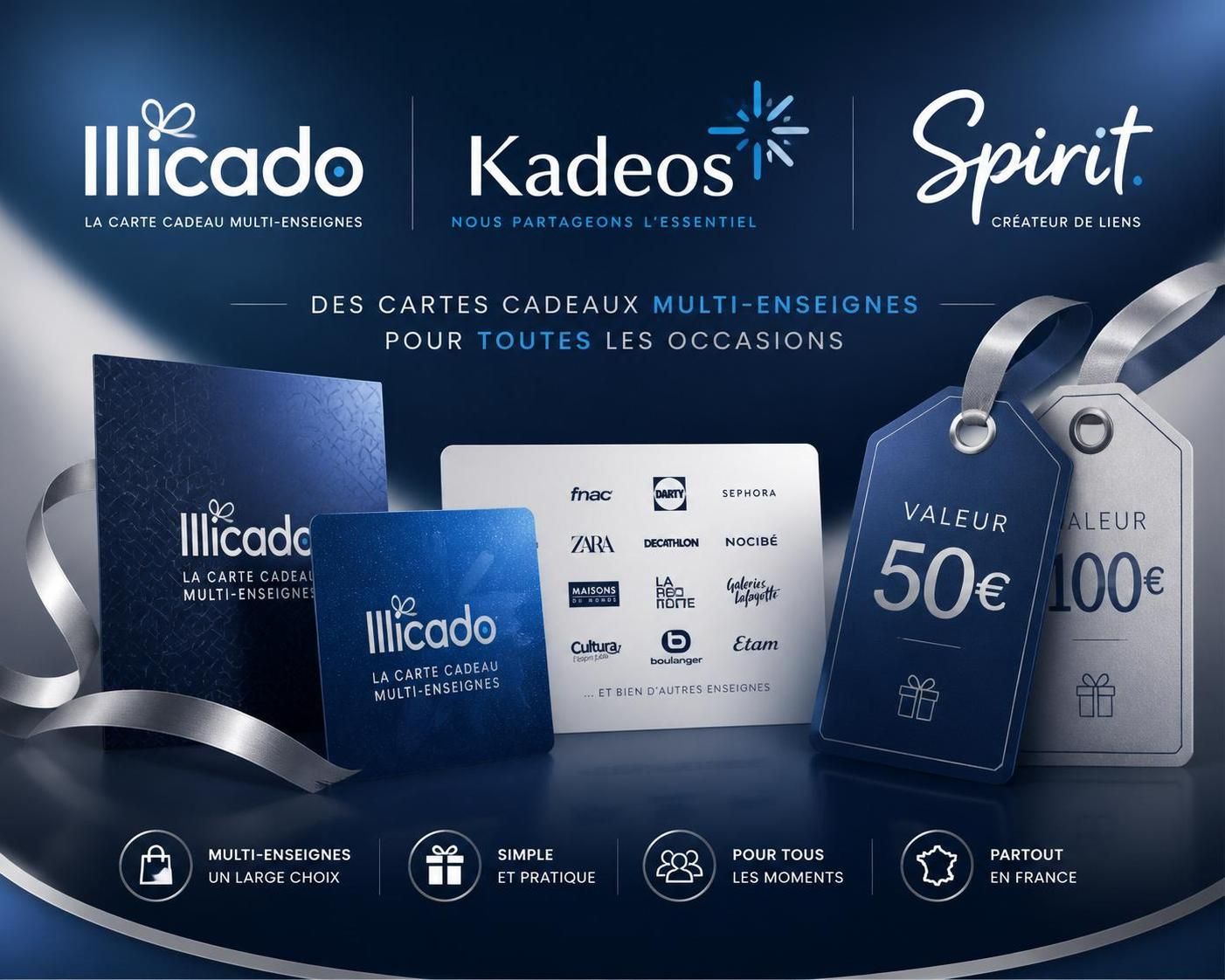 découvrez le fonctionnement comparé des cartes cadeaux multi enseignes illicado, kadeos et spirit pour faire le meilleur choix et profiter de nombreux avantages.