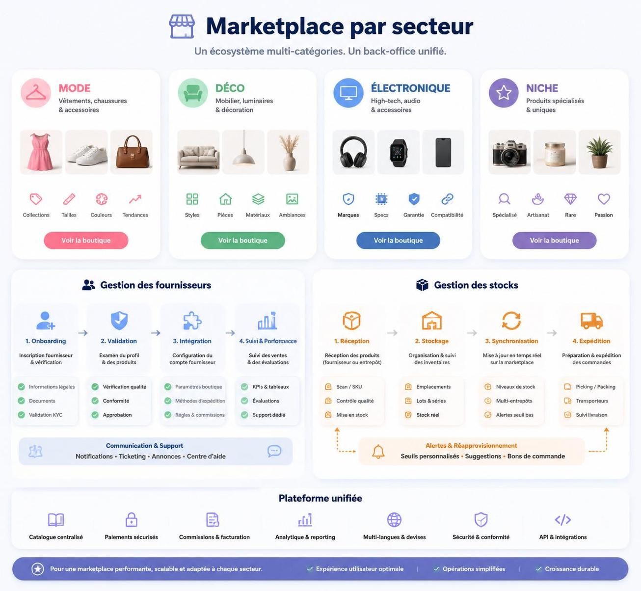 découvrez quelle marketplace choisir selon votre secteur : mode, déco, électronique ou niche, pour optimiser vos ventes et atteindre votre audience cible efficacement.