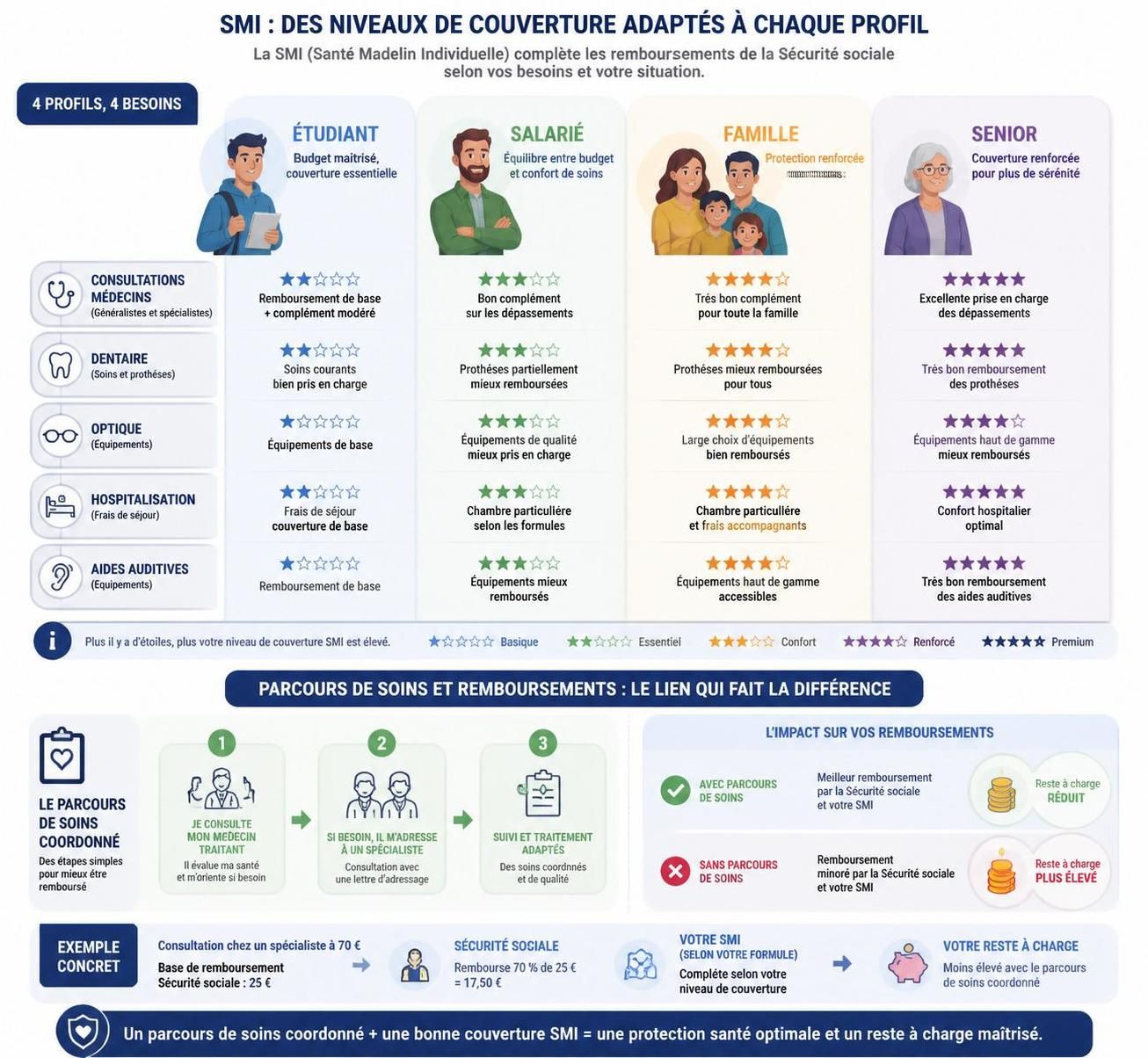 découvrez comment la mutuelle smi adapte son niveau de couverture à votre profil pour répondre au mieux à vos besoins en santé.