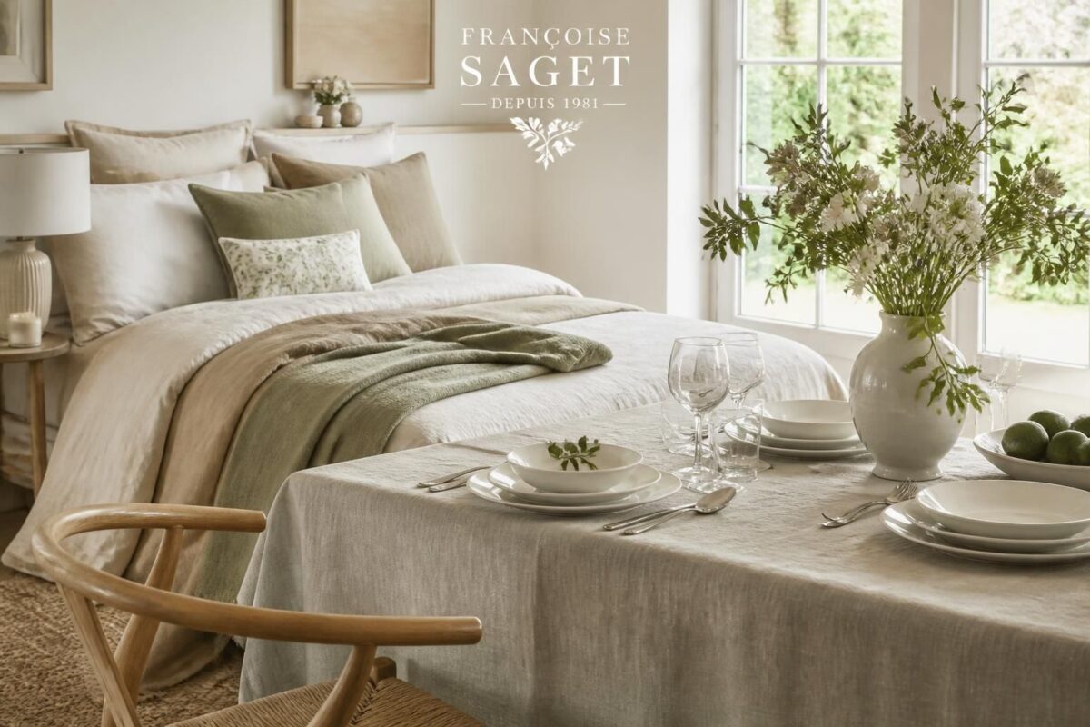 découvrez l'élégance de françoise saget : linge de maison raffiné, draps de qualité, parures élégantes et art de la table pour sublimer votre intérieur.