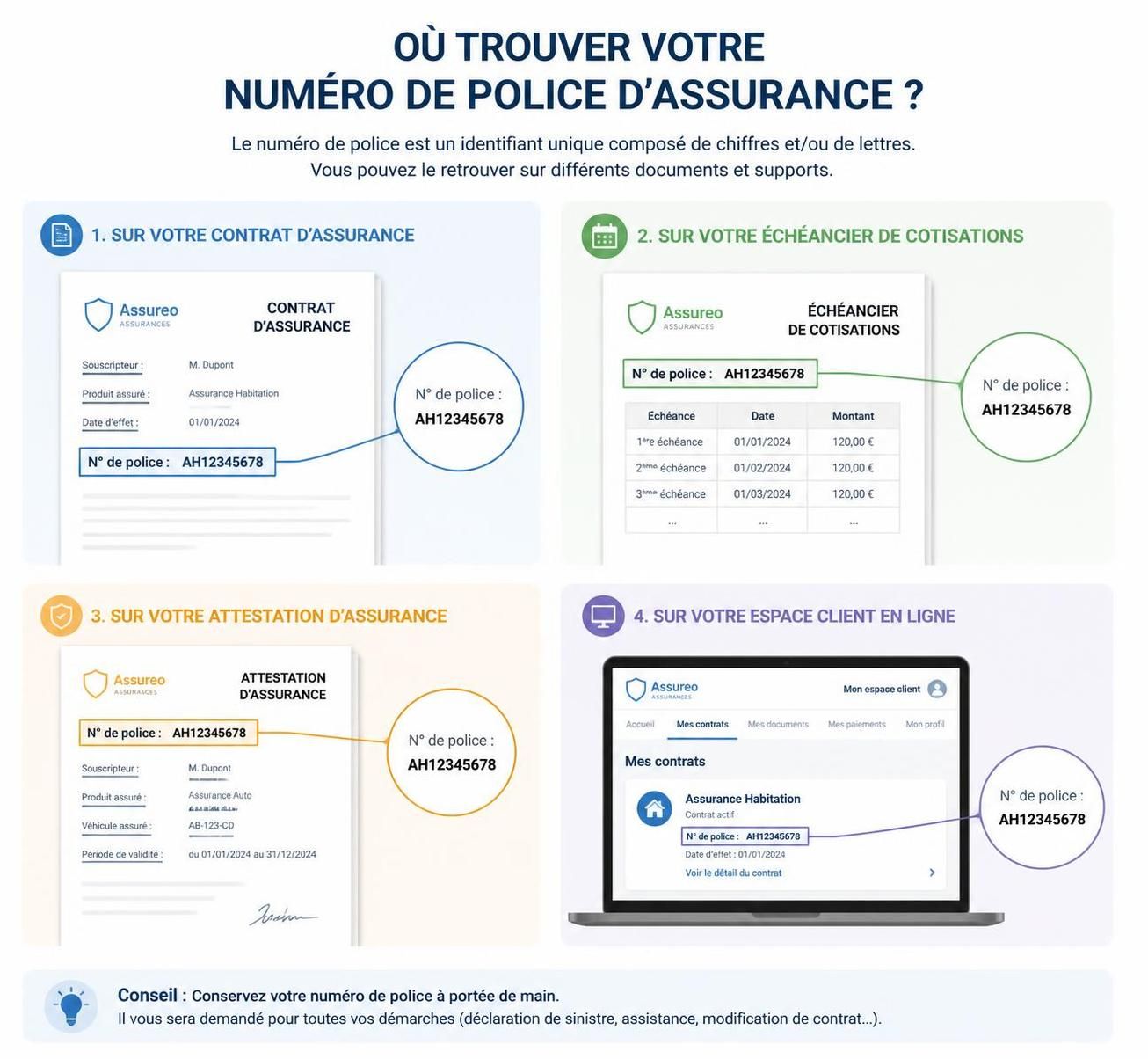 découvrez comment trouver facilement votre numéro de police d'assurance sur votre contrat, votre application ou votre échéancier pour gérer vos assurances en toute simplicité.