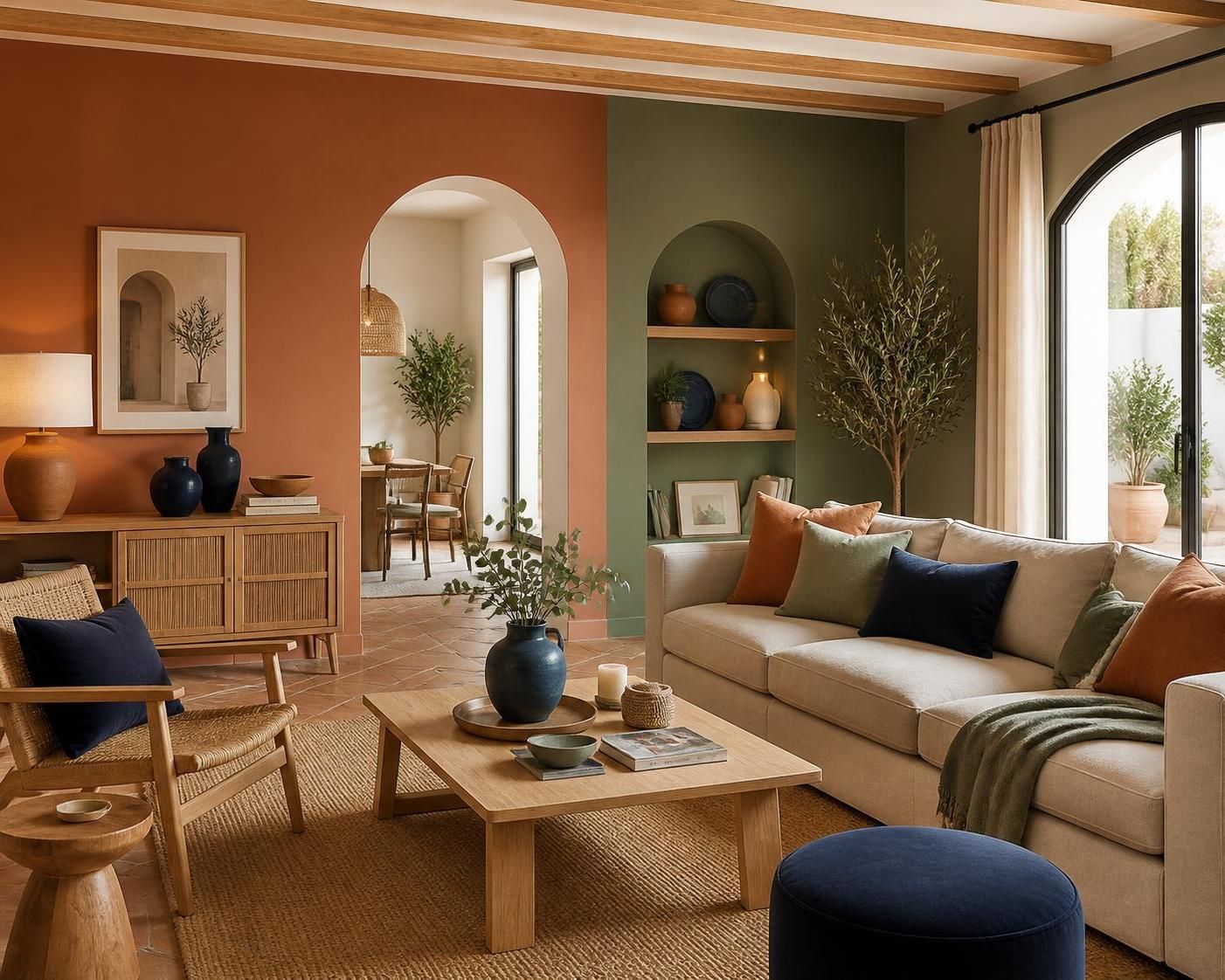 découvrez comment associer la terracotta avec des couleurs comme le vert sauge, le beige sable et le bleu nuit pour créer une ambiance chaleureuse et élégante dans votre intérieur.