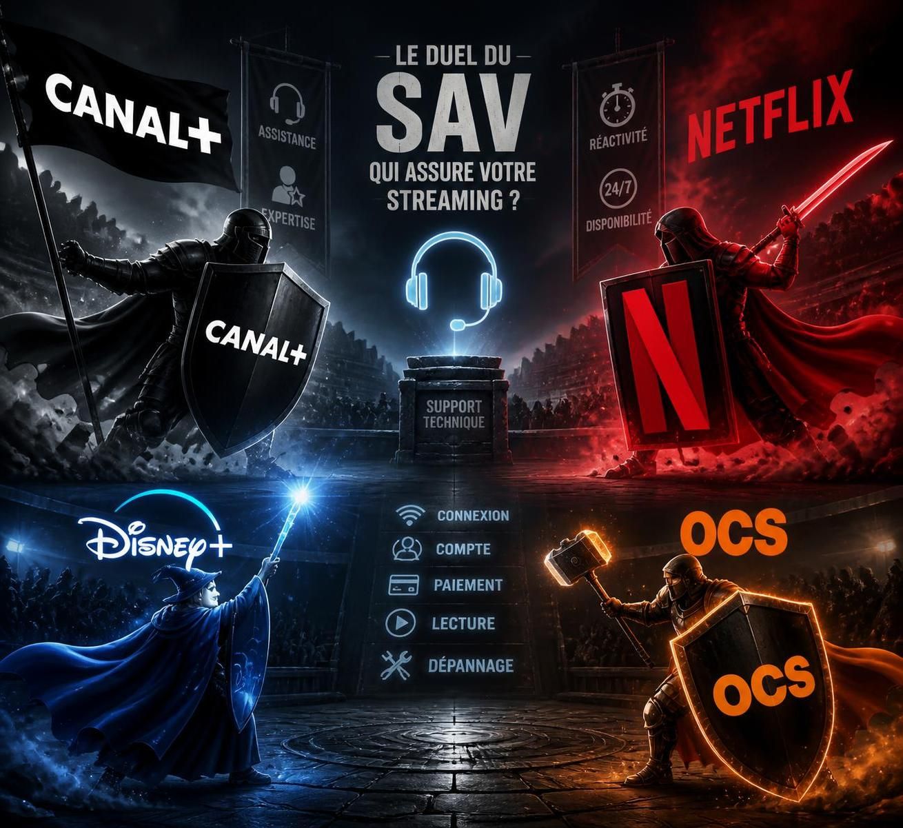 découvrez le duel du service client de canal plus face à netflix, ocs et disney plus. analysez la qualité du sav et choisissez la meilleure plateforme pour vos besoins.