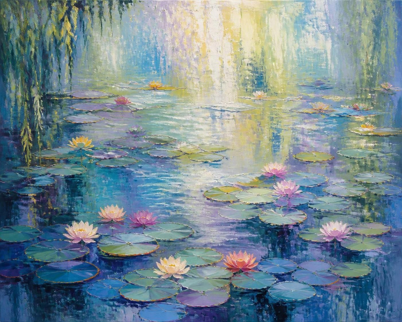 découvrez l'univers des nymphéas de monet à travers un duel captivant des formats, supports et finitions, pour sublimer cette œuvre emblématique de l'impressionnisme.